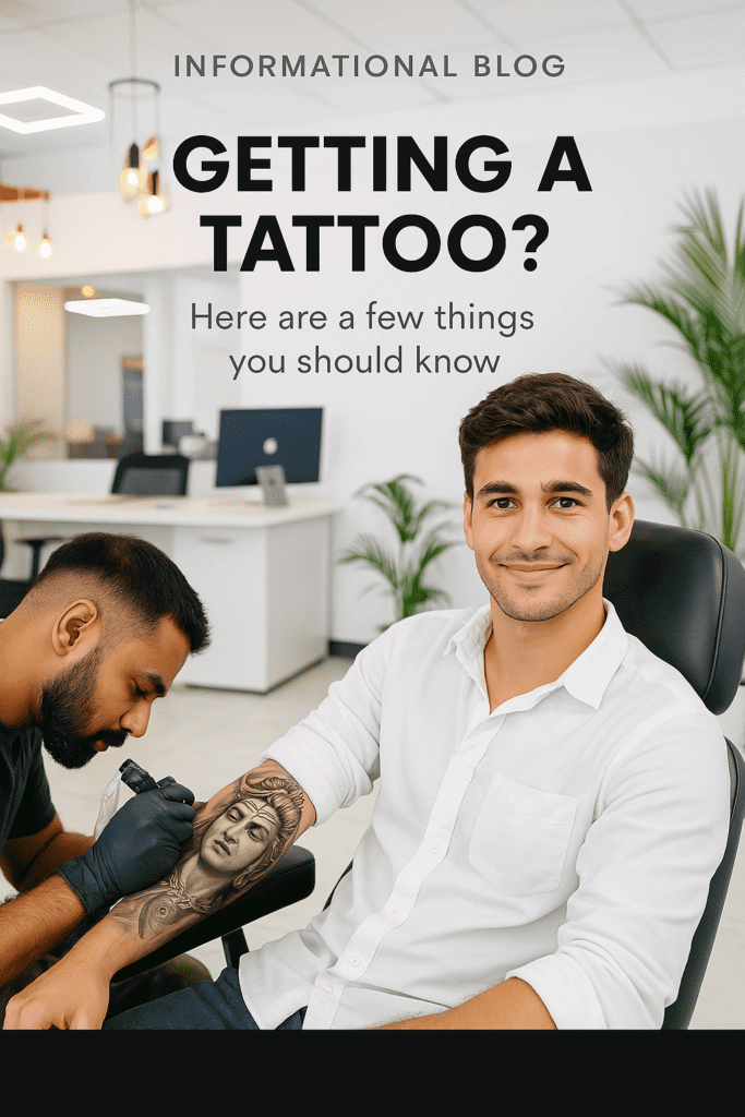 Client receiving a forearm tattoo at Apex Tattooz