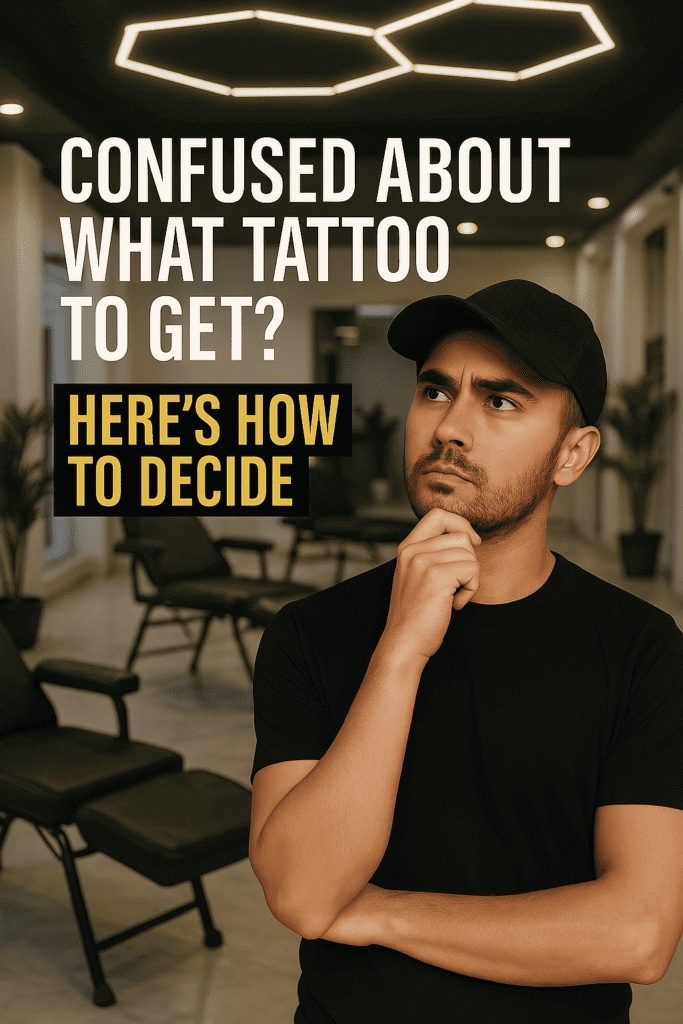 Person deciding what tattoo to get