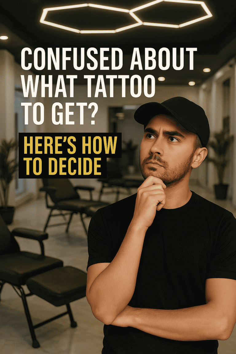 Person deciding what tattoo to get