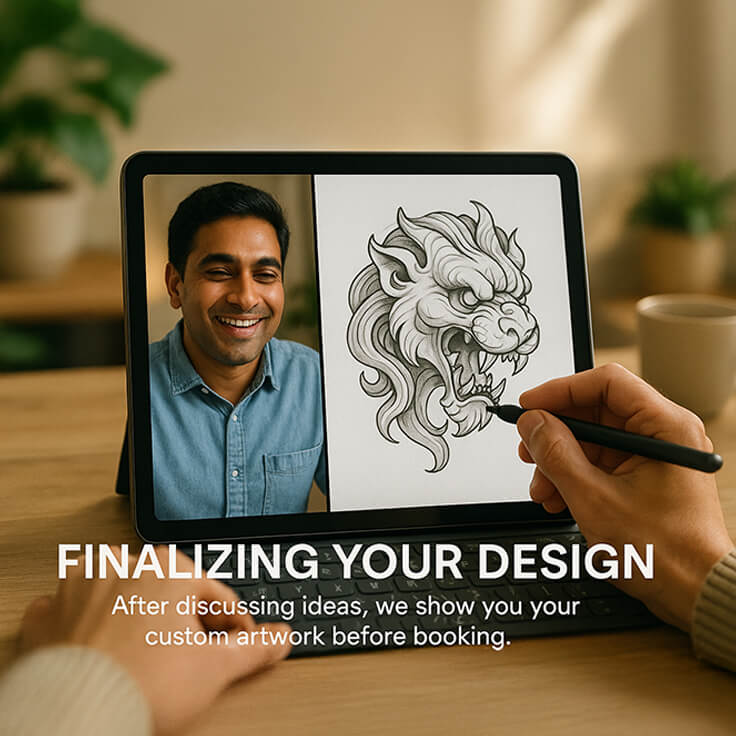 Your Design Finalized for best tattoo home service in delhi