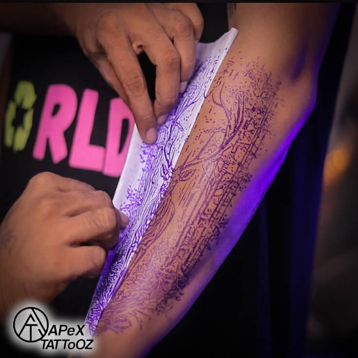 Precision stencil printing at Apex Tattooz
