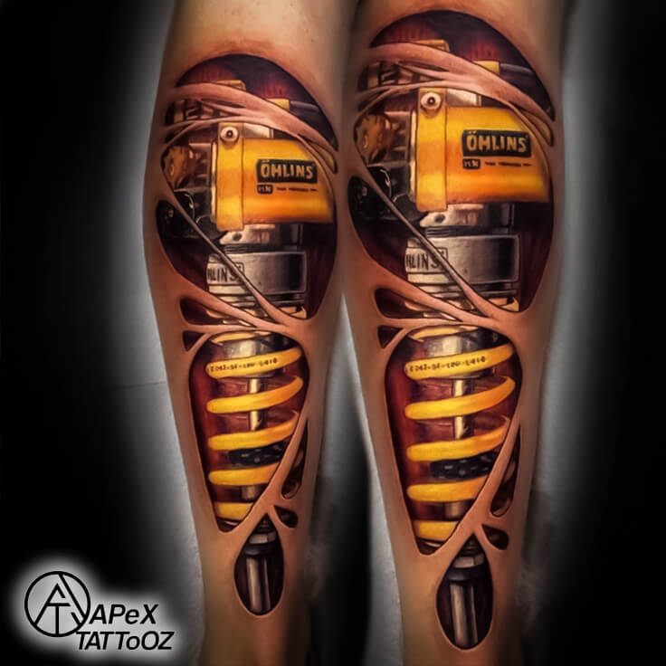 Biomechanical Cover-Up Tattoo on body placement by Apex Tattooz