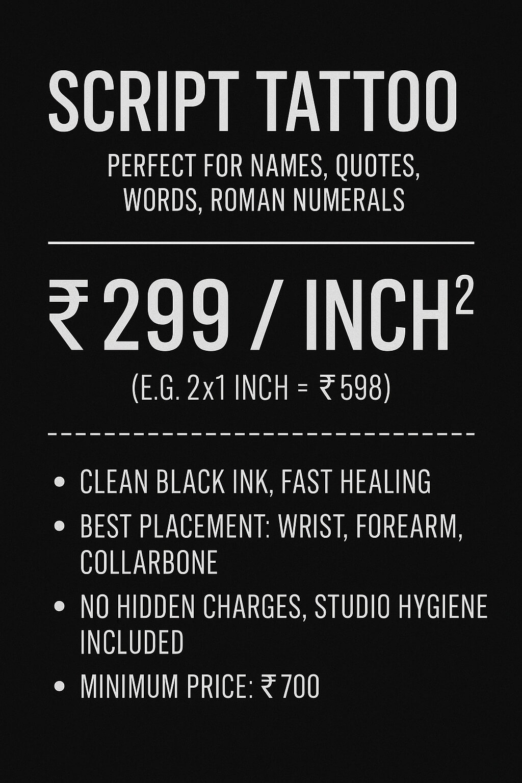 Medium Tattoo Cost in Delhi