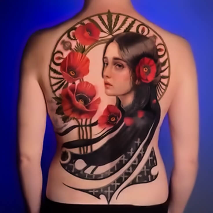 Full back tattoo by Jamie Luna in Delhi