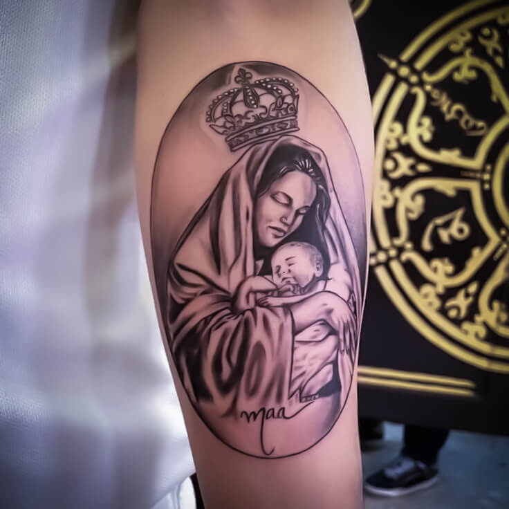 Maa Hindi calligraphy forearm tattoo by Gautam Birla