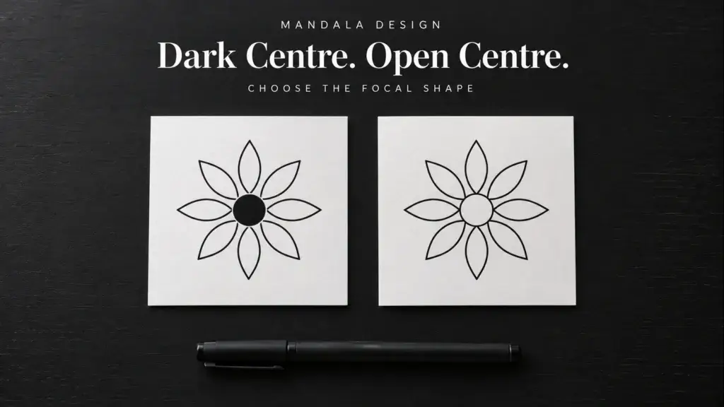 AI educational illustration comparing radial paper studies with solid black and open centres